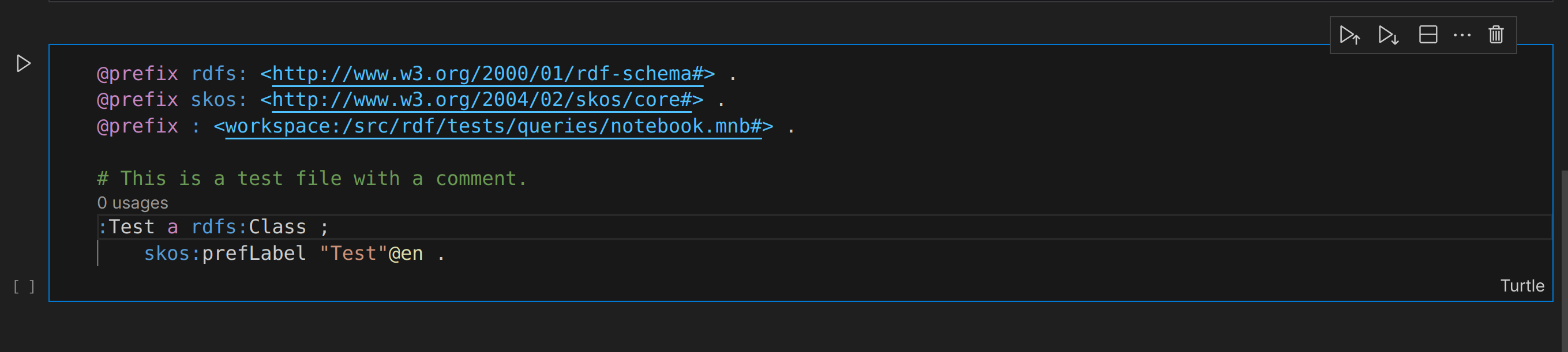 Screenshot of a Turtle cell