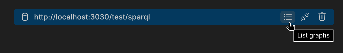 Hovering over a SPARQL connection item