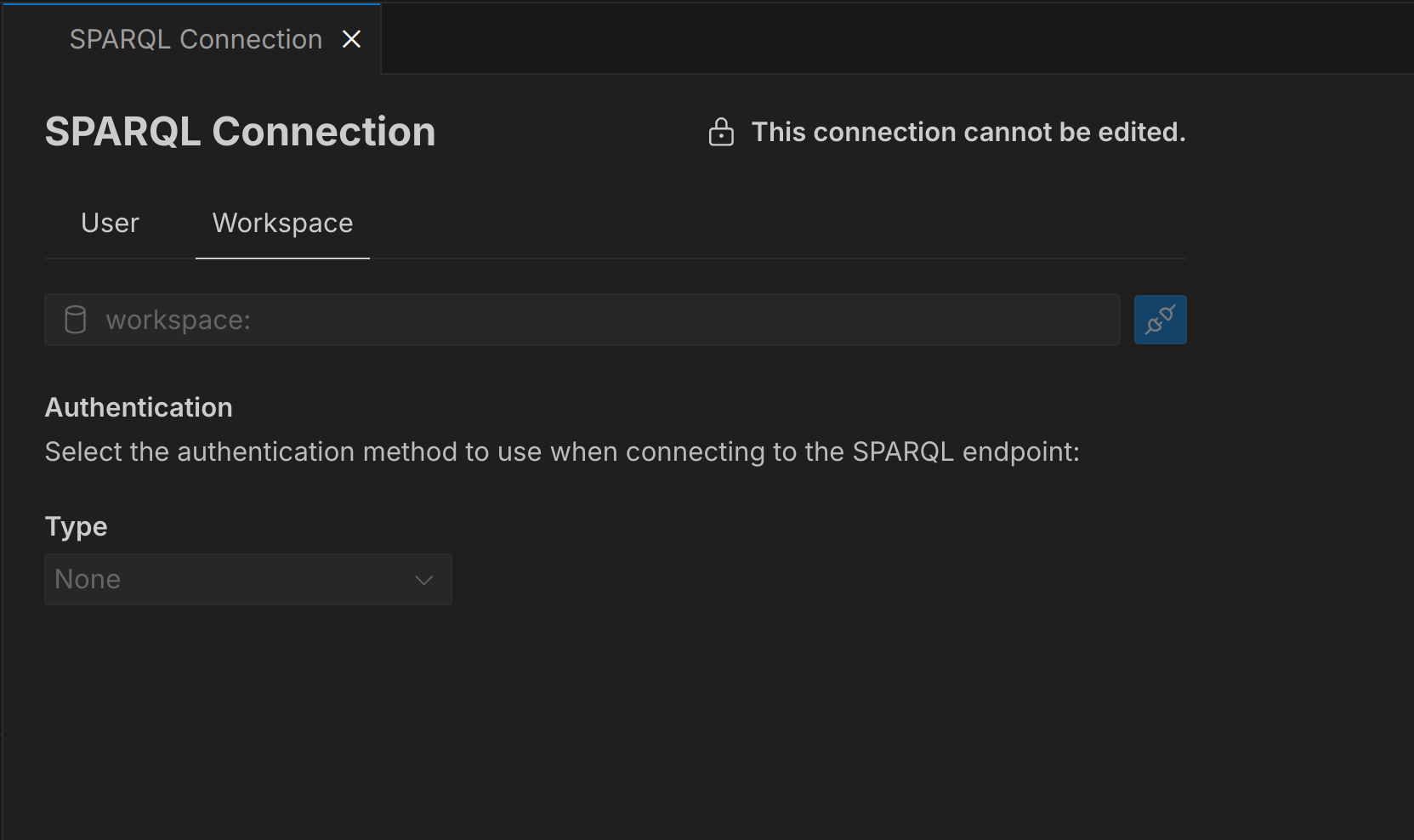SPARQL connection parameter form