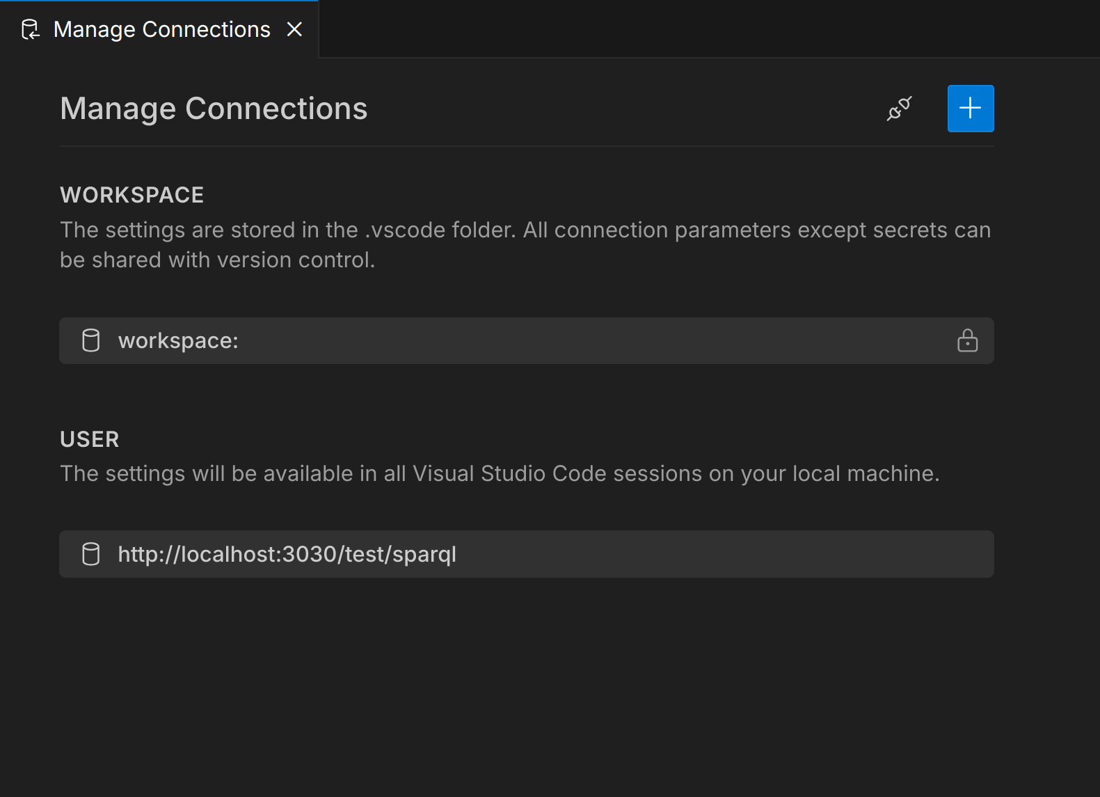 Screenshot of the SPARQL Connections View in Visual Studio Code