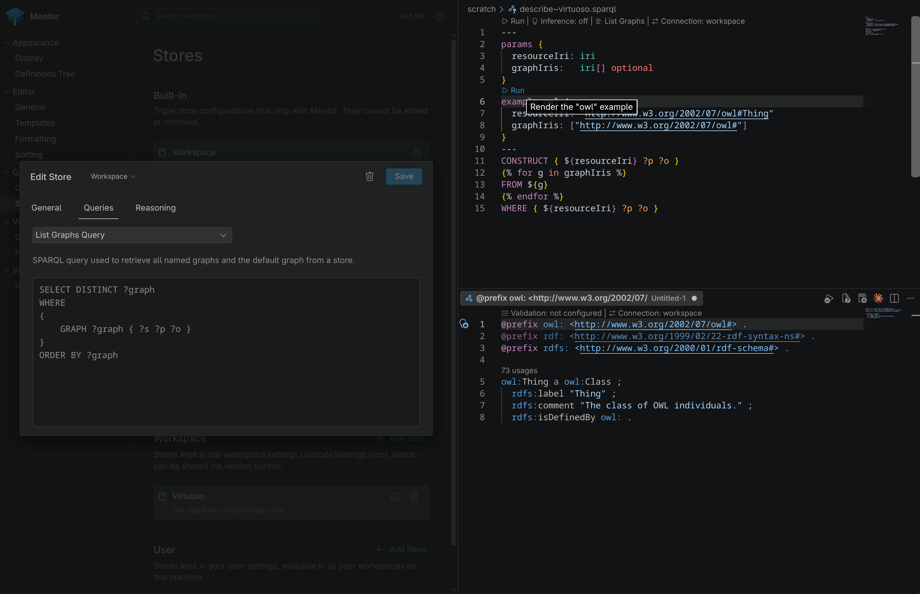 Entering parameter values for a query template