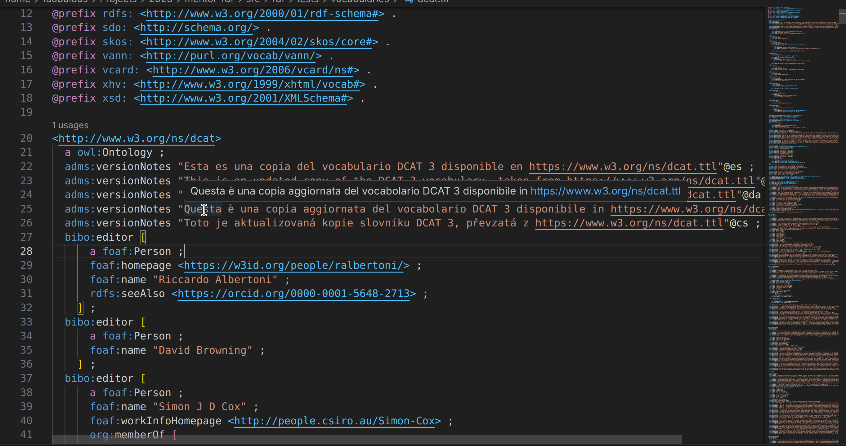 Screenshot of the Syntax Highlighting in Visual Studio Code