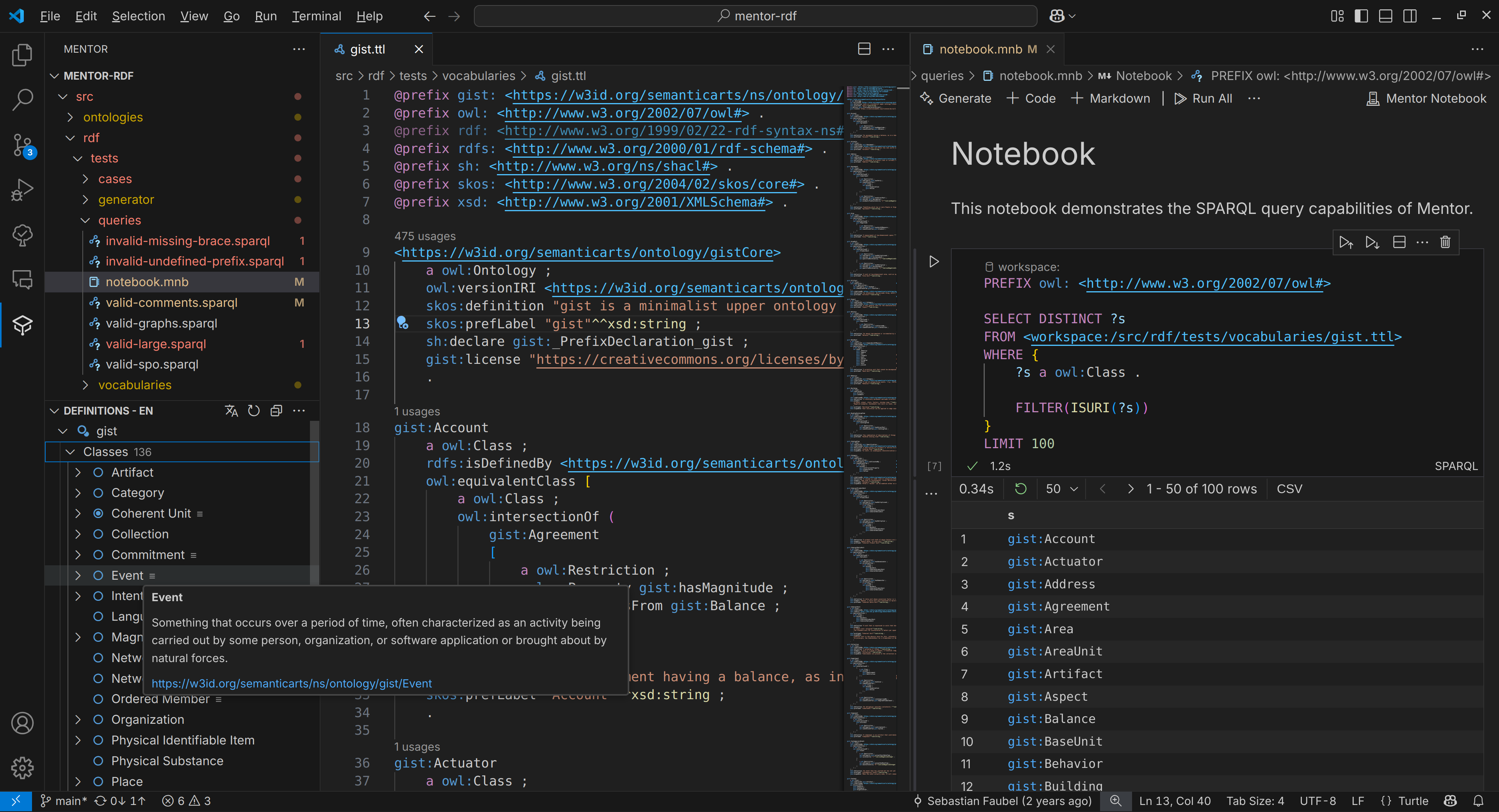 Screenshot of Mentor for Visual Studio Code
